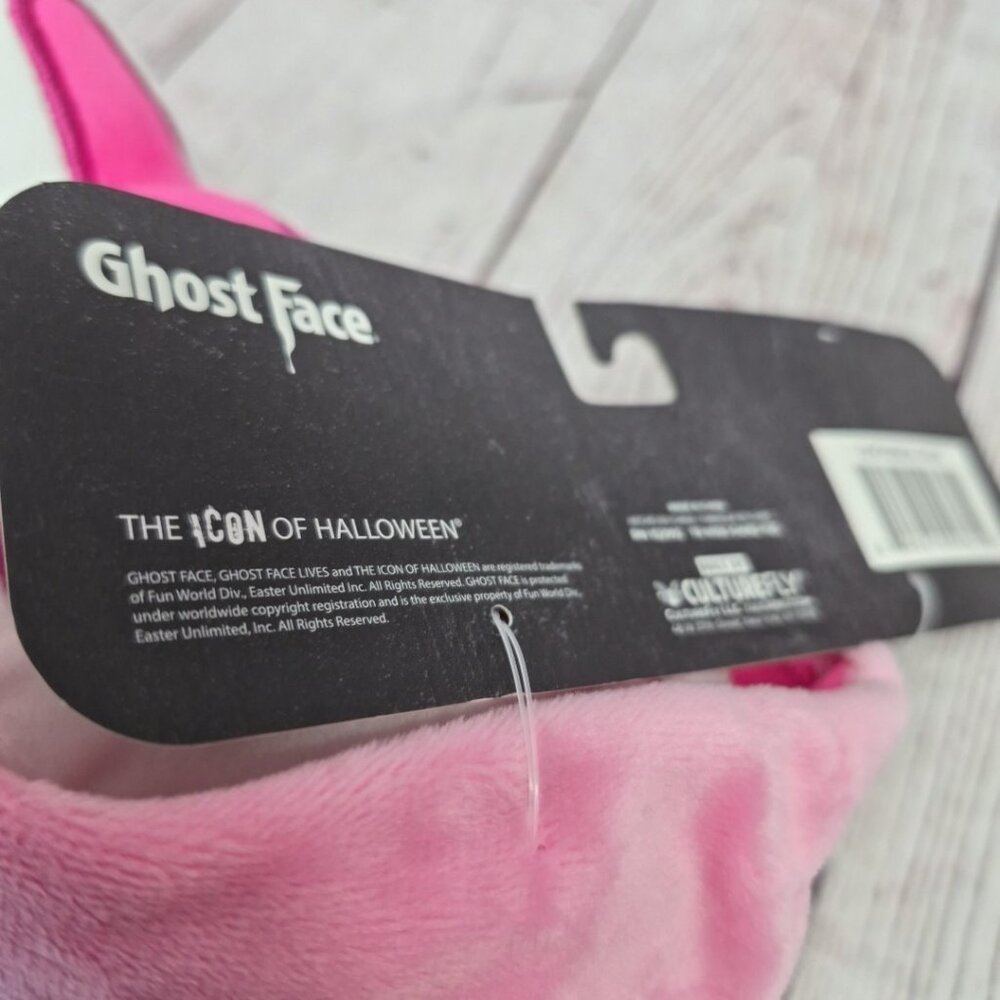 CultureFly Ghost Face Pink Dog Toy Plush Squeaker 9” Limited Edition - Picture 5 of 5